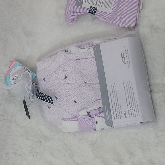 Carter's Precious First Moments Lavender Purple BodySuits and Pants Newborn - Picture 6 of 7